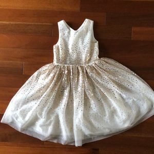 Formal/Holiday Cream dress with gold sequins